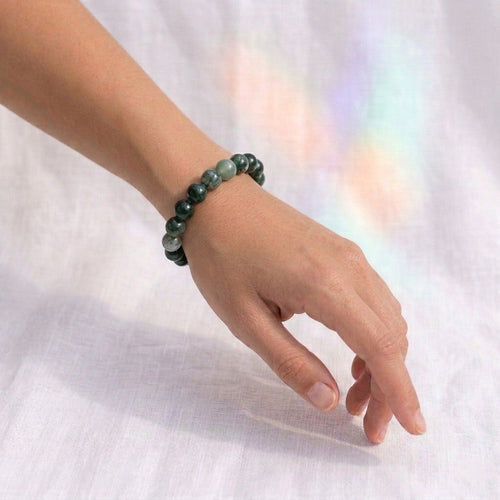 agate-mousse-bracelet-perles-8mm-portee - Shop star